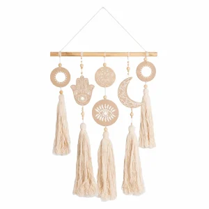 Muurhanger Hamsa, Maan, Boze Oog en Mandala (64 cm)