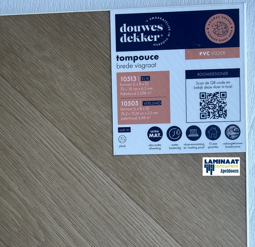 Douwes Dekker Visgraat XL klik Pvc Tompouce 10513 7mm dik - Afbeelding 4
