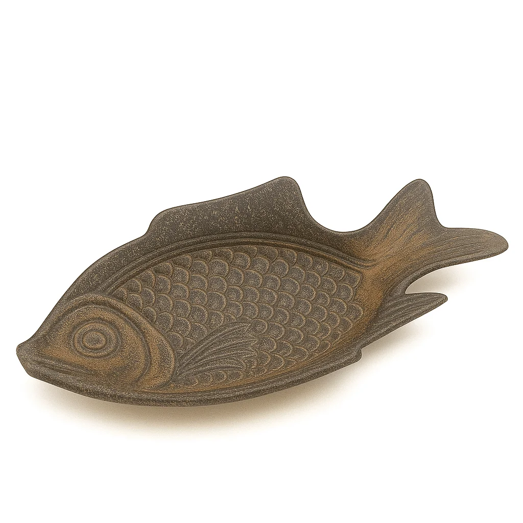 Visbord bruin-goud 32 cm - Afbeelding 3